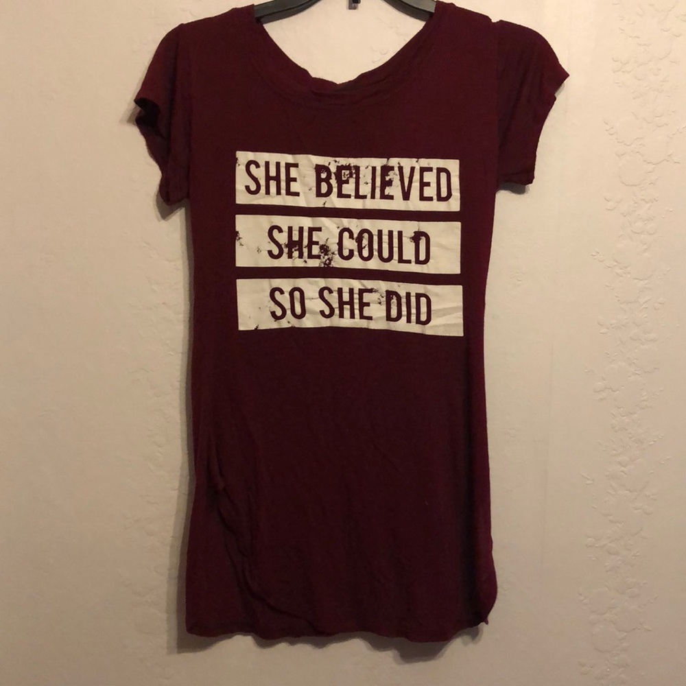 Burgundy tee